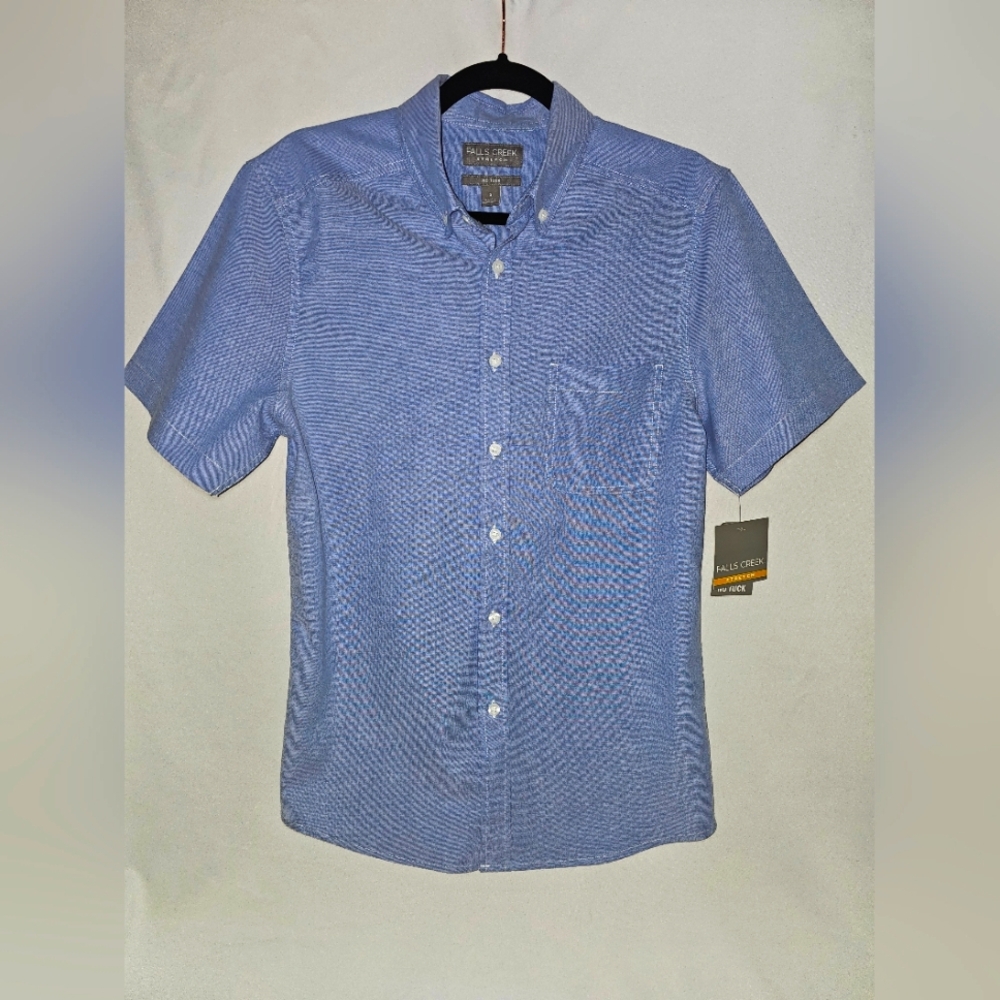 Falls Creek, Blue Men's Shirt Short Sleeve Size S
